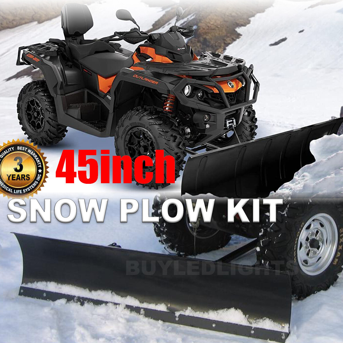 Kit Polaris Sportsman 335/400/450/500 Steel Blade ATV UTV 45″ Snow Plow Kit New
