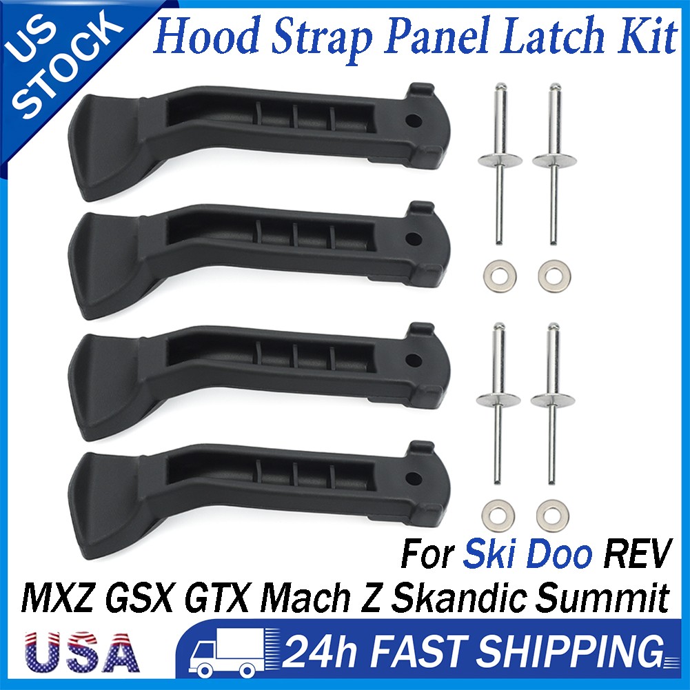 FOR SKI DOO HOOD STRAP PANEL LATCH KIT REV MXZ GSX GTX 380 517302448 FOUR STRAPS