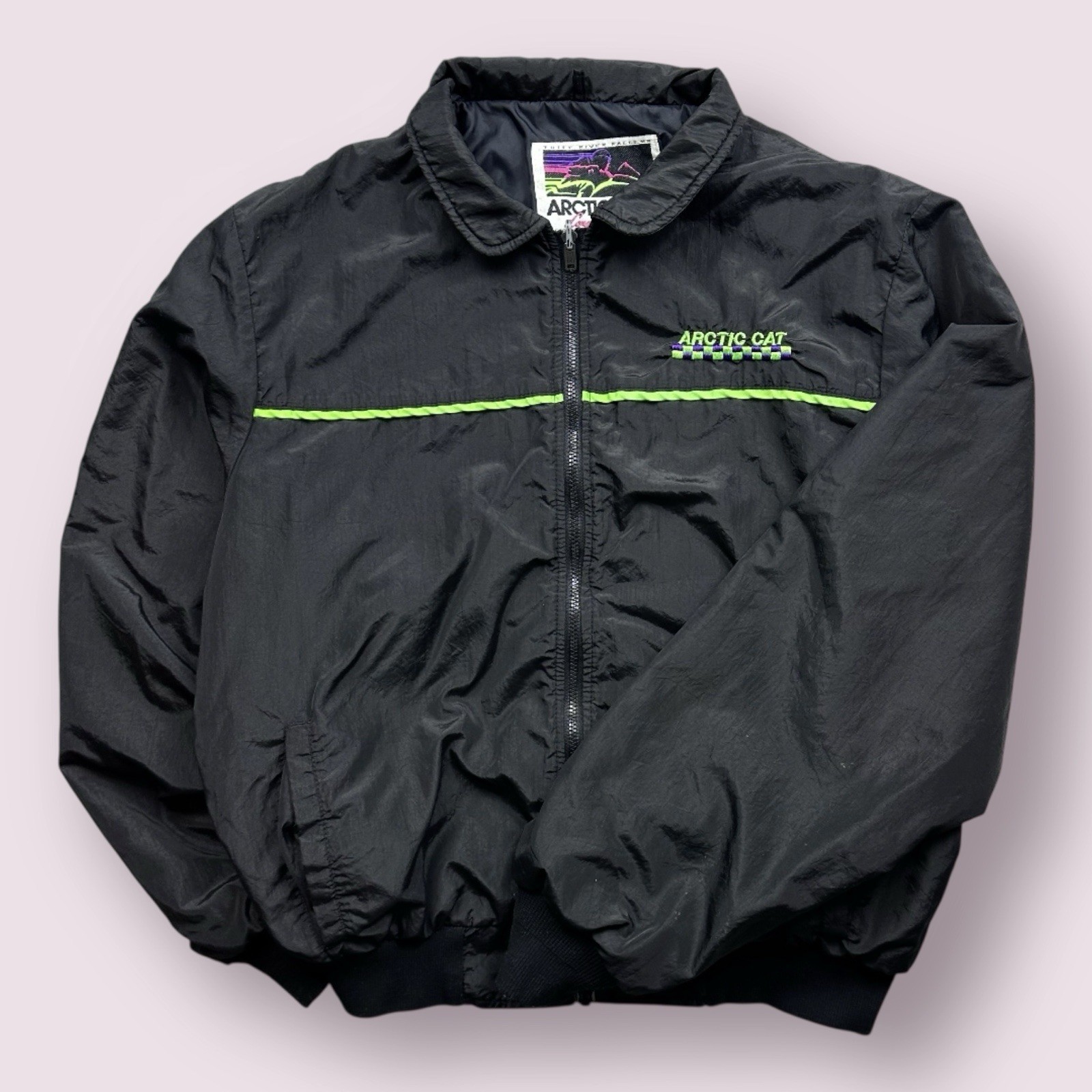 Vintage Men’s Artic Cat Spellout Windbreaker Jacket Snowmobile Racing 90s Sz L