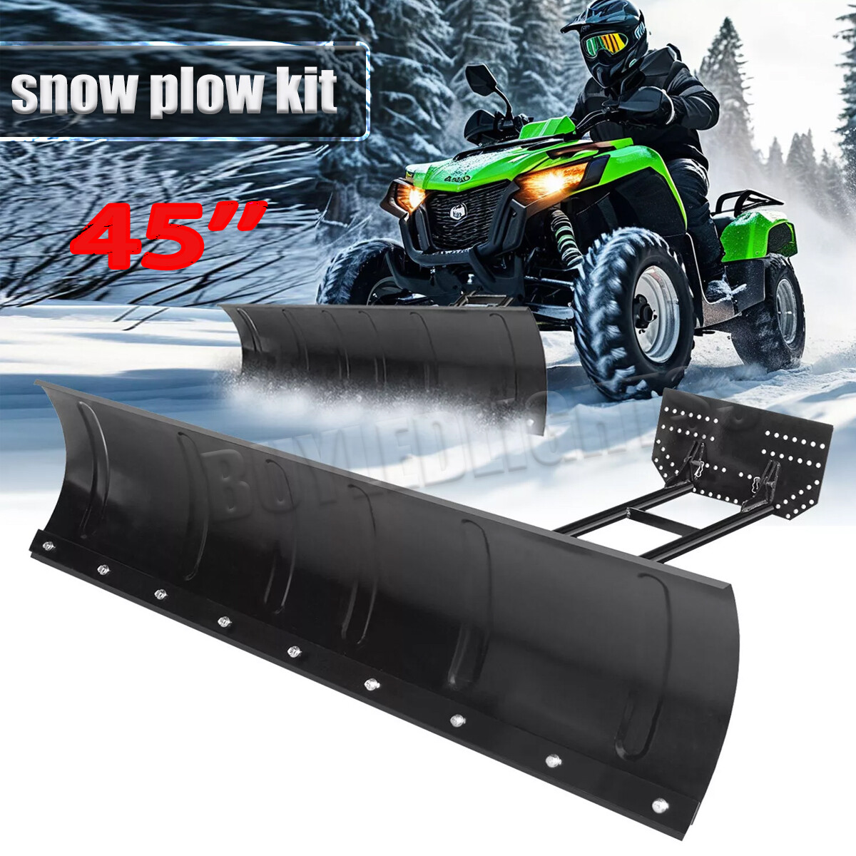 ForATV UTV Snow Plow Kit 45″ Steel Blade Complete Universal Mount Package