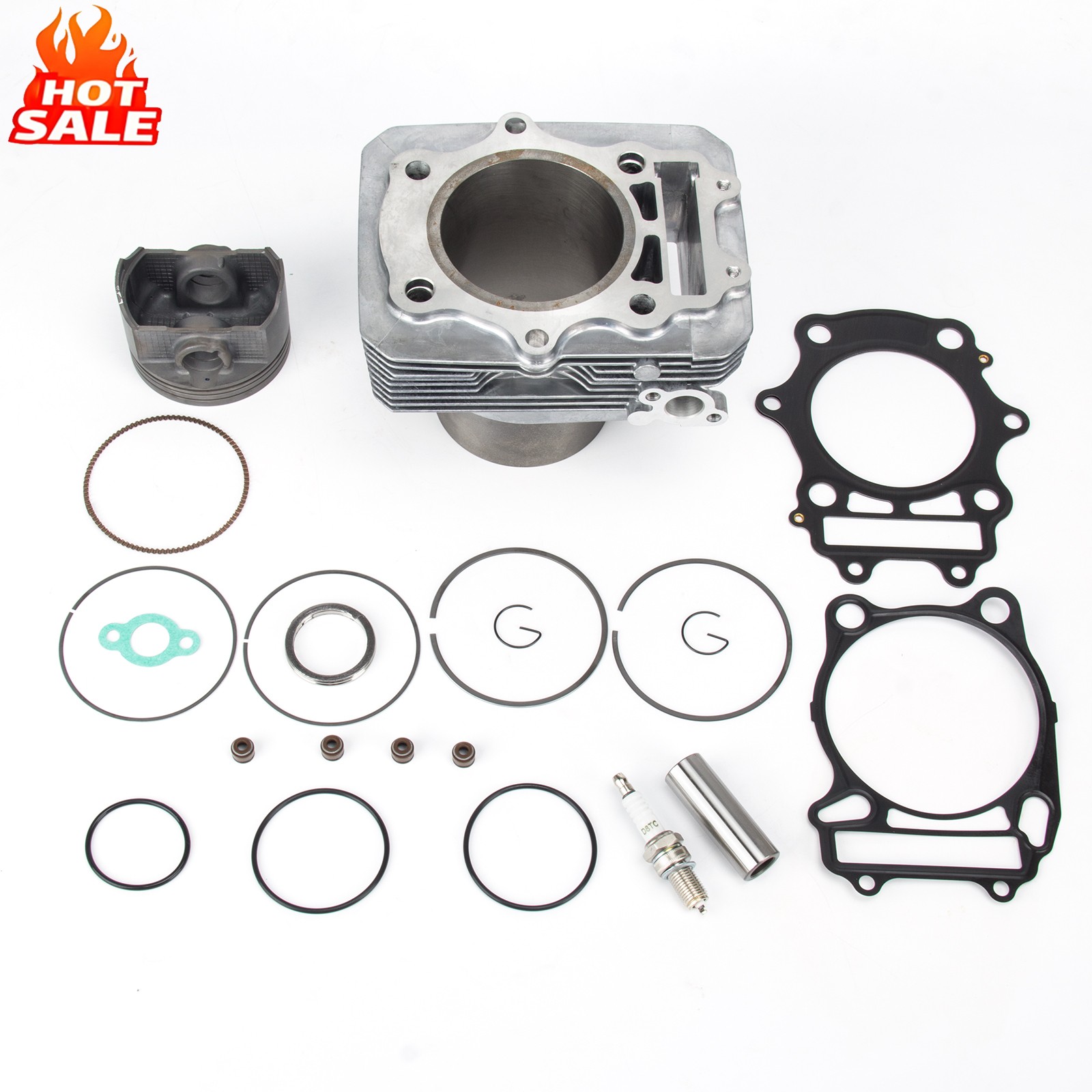 For 2002-2008 Arctic Cat Automatic 375 400 Cylinder Jug Piston Rings Top End Kit
