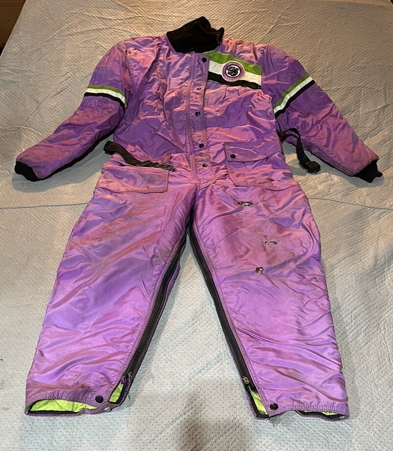 Vintage 1970s Artic Cat Womens Snowmobile Suit 1 Piece Artic Wear Green Lining