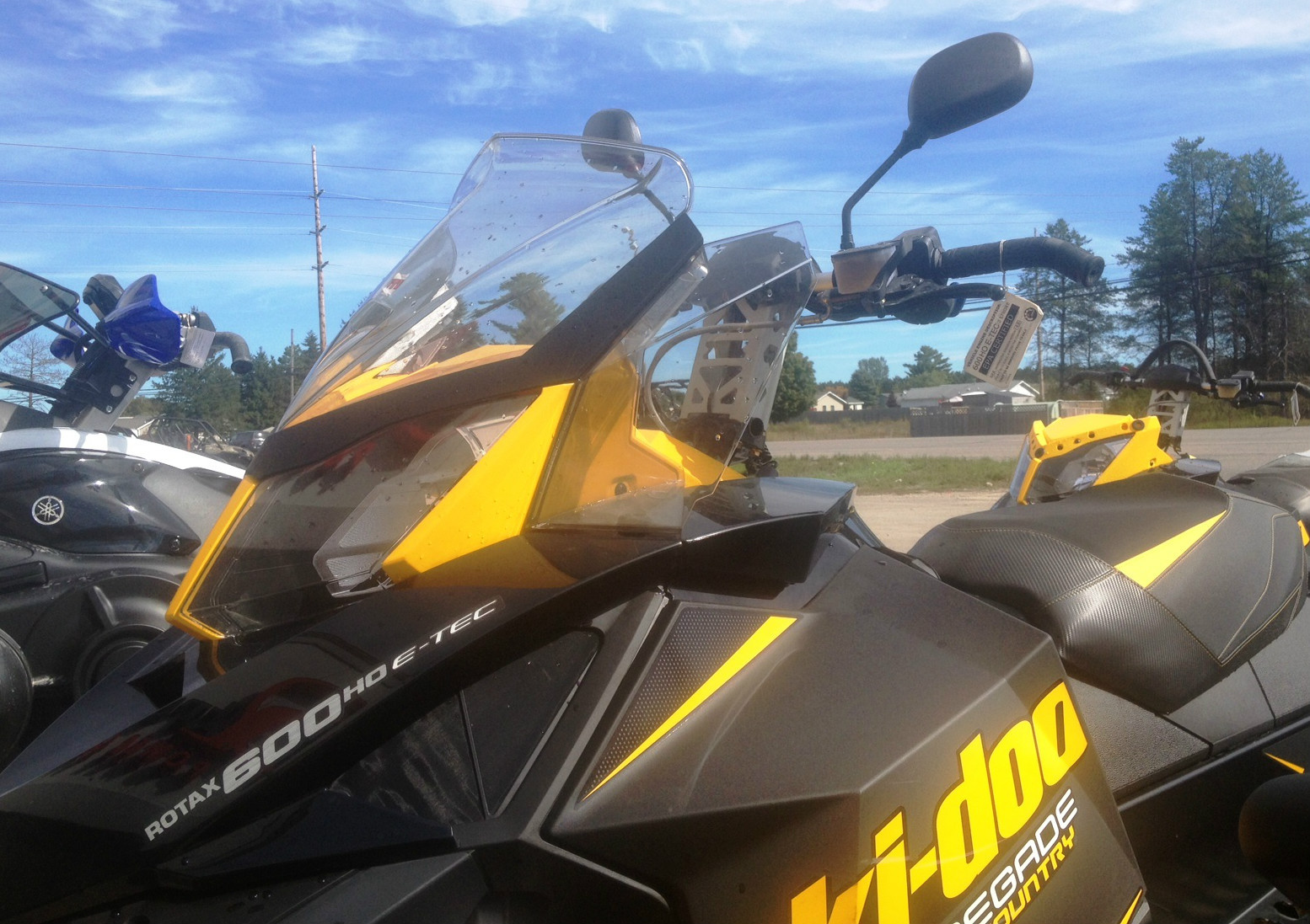 Rear view mirror set for Ski Doo line of Snowmobiles, Univ fit on handle bars