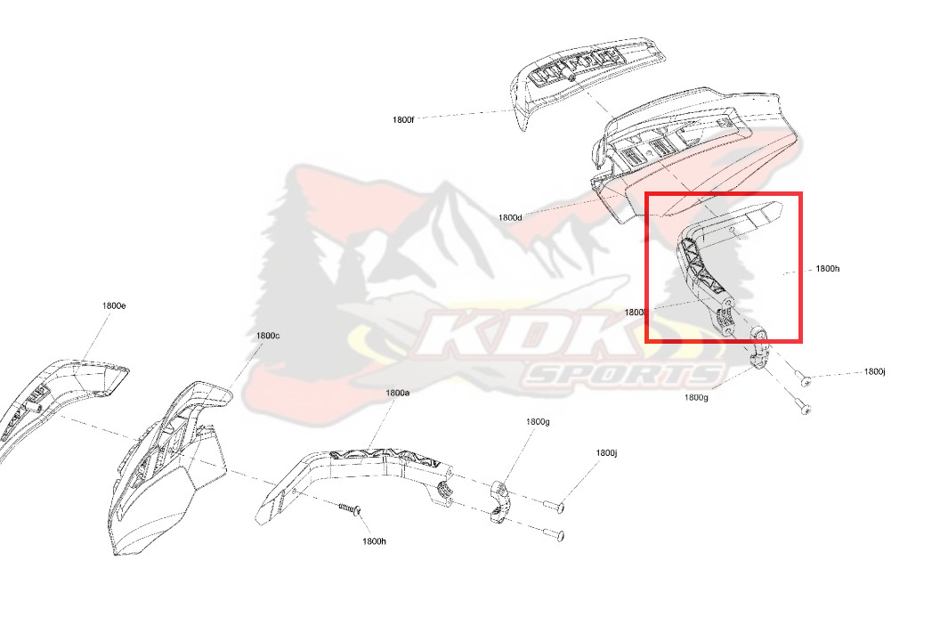 SKI-DOO RH AIRDEFLECTOR (HANDGUARD) ARM 517305293