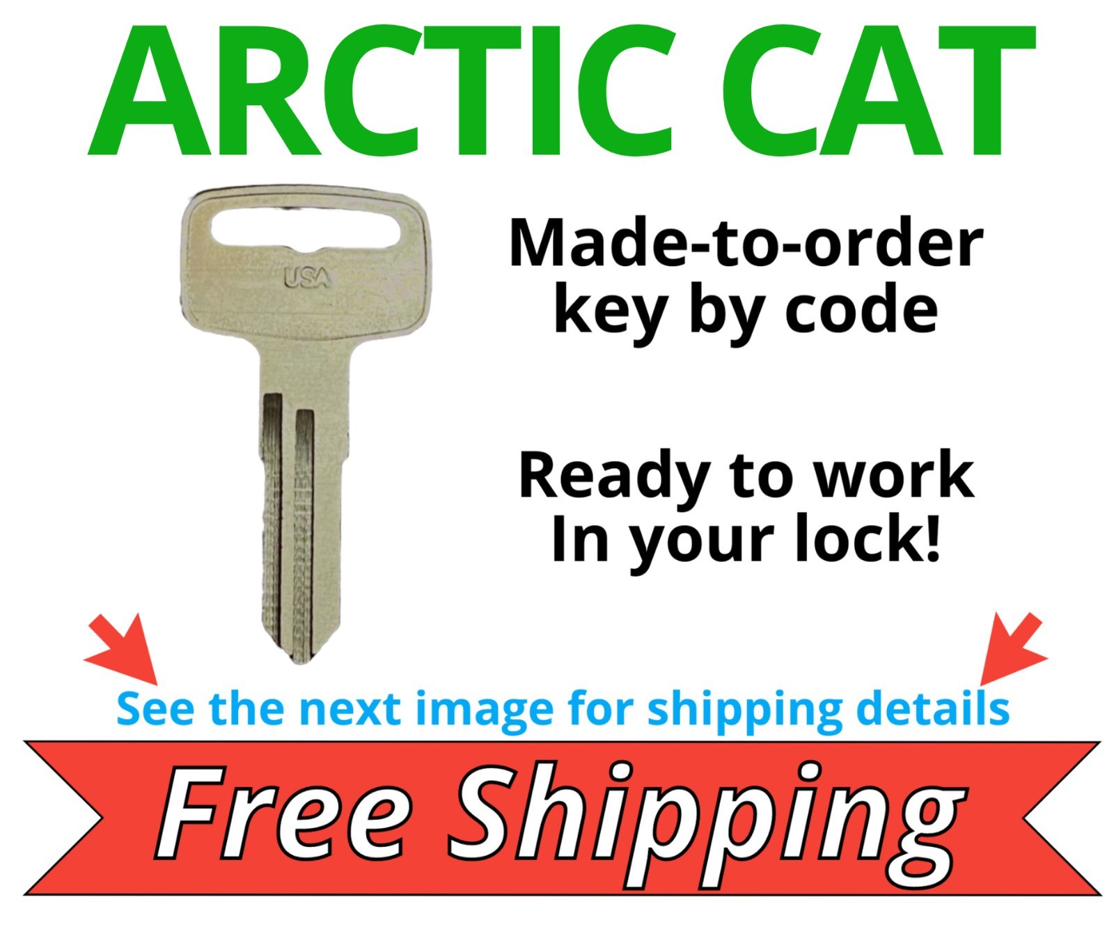 Arctic Cat Keys ATV SXS Snowmobile Replacement Key Cut by Code 4000-4149