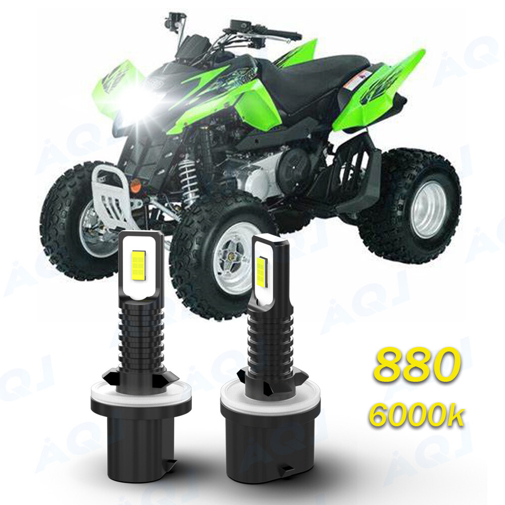 2X 880 890 893 White LED Bulbs Headlight High Low Beam For Artic Cat 250 300 500