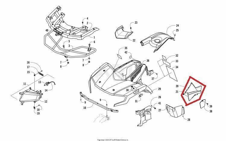 NEW OEM ARCTIC CAT ALTERRA 400 LOWER RIGHT SIDE PANEL GREEN