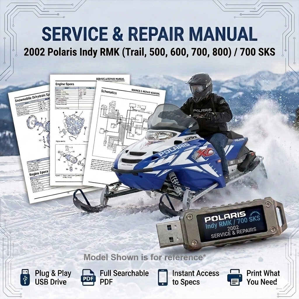 POLARIS INDY RMK TRAIL RMK 500 RMK 600 2002 SERVICE REPAIR SHOP MANUAL USB