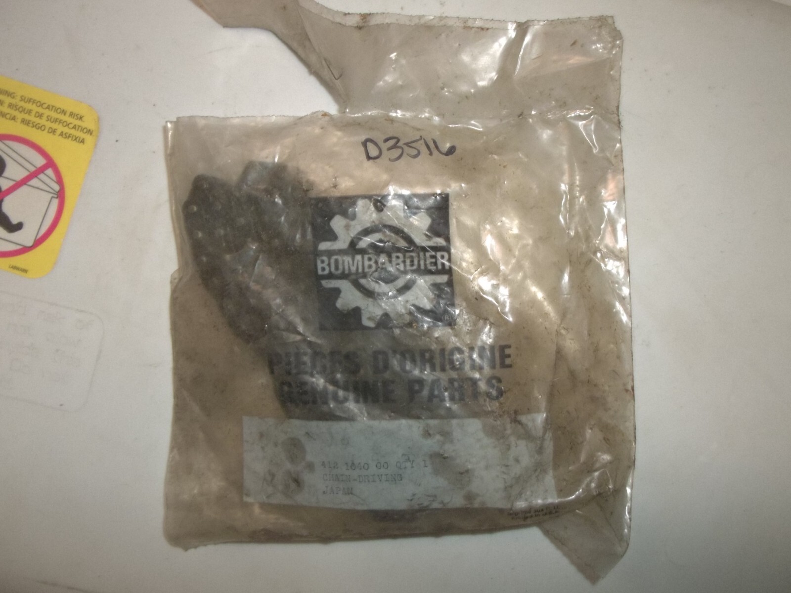 NOS OEM Vintage Ski Doo Bombardier Chain, 412104000, In Original Package