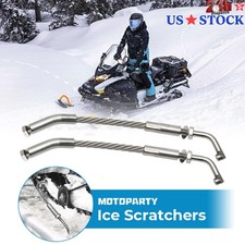 Left+Right Ice Scratchers Carbide Tips Snowmobile Reverse Compatible Universal