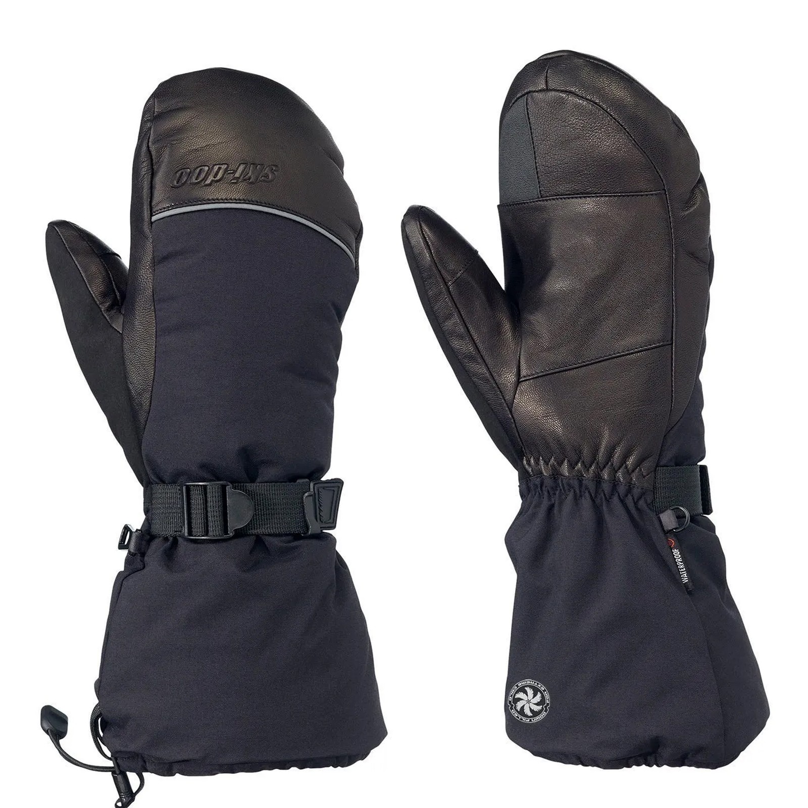 Ski-Doo Mens Absolute 0 Mitts Snowmobile Gloves Waterproof Insulated Black