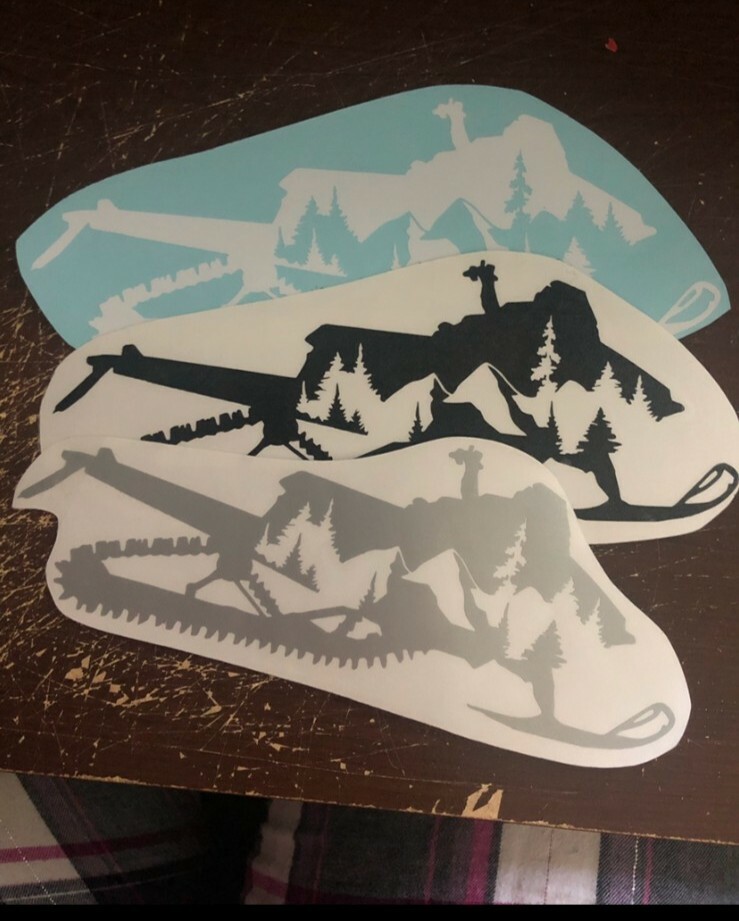 Snowmobile Vinyl decal 3 pack | permanent adhesive Vinyl | Vehicle decal 
