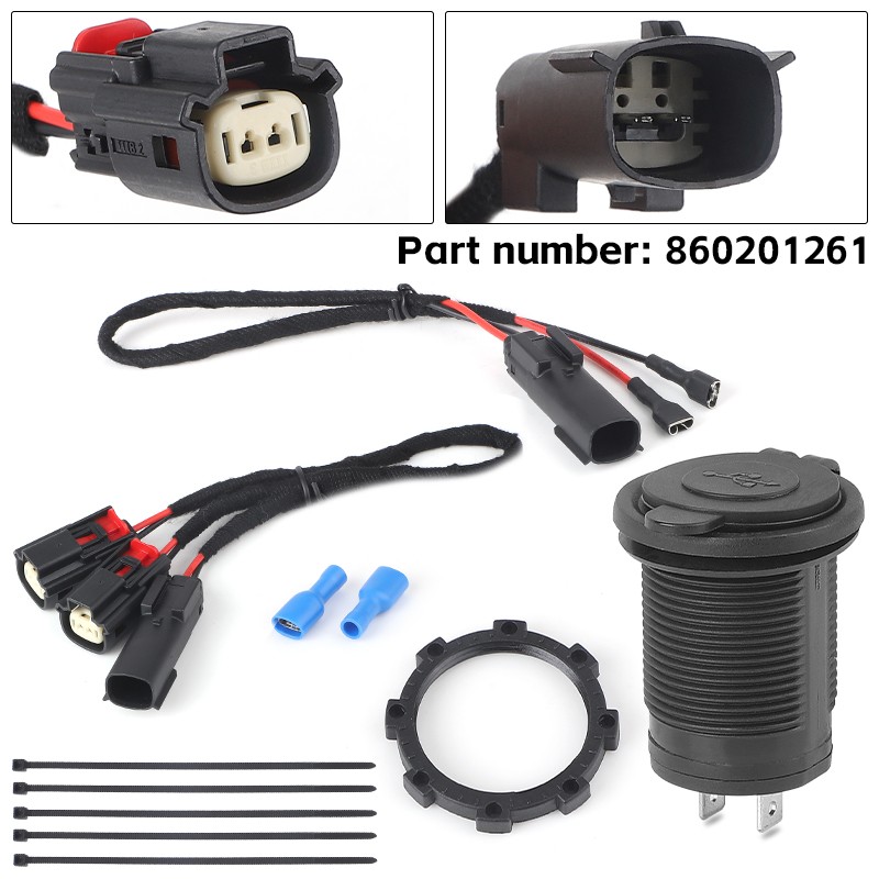 USB Plug Power Outlet Kit Dual Ports 860201261 Fits For Ski-Doo REV Gen4 Vehicle
