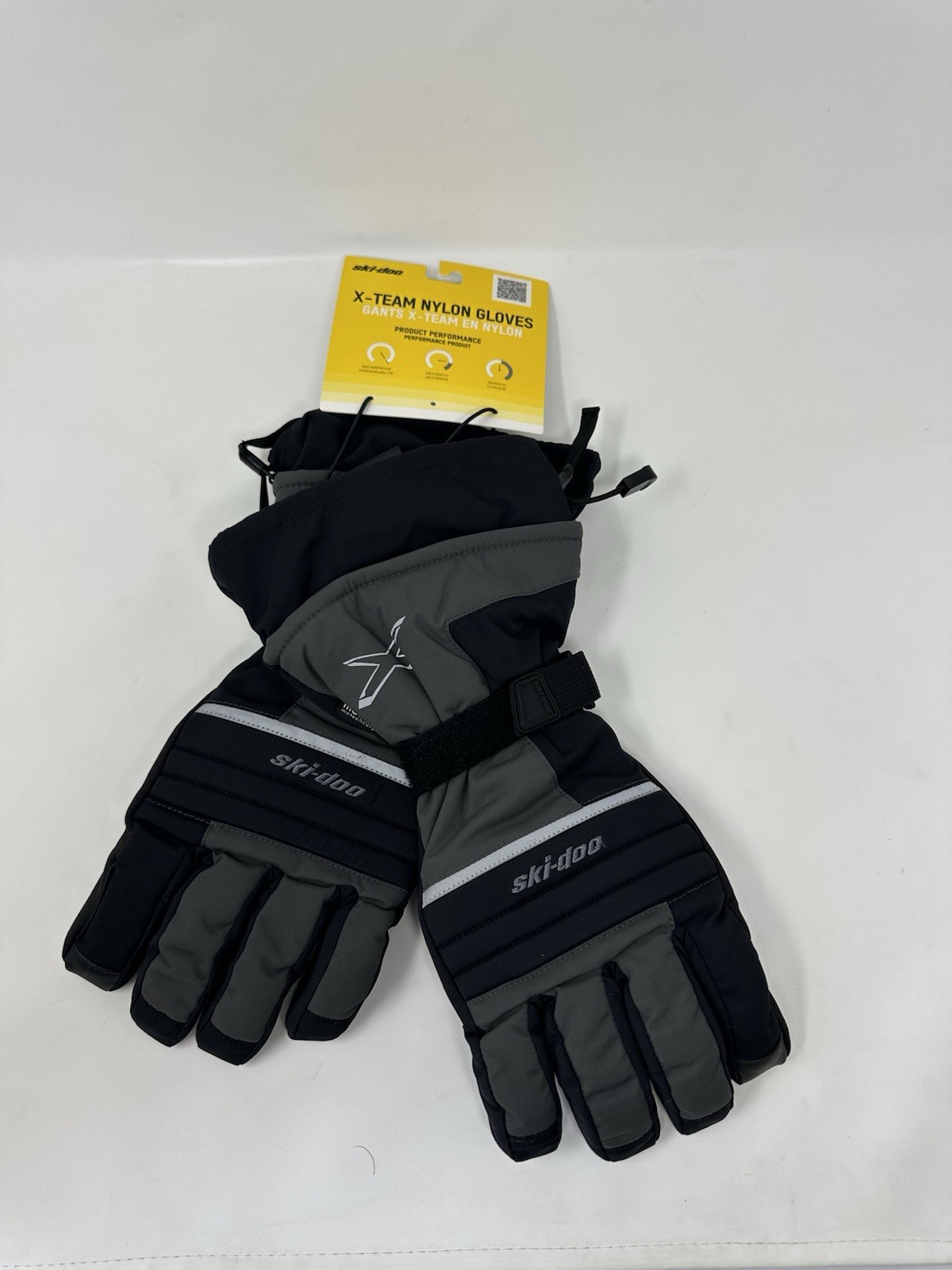 Ski-Doo X Team Nylon Snow Gloves Mens 2XL Grey Black New wTags
