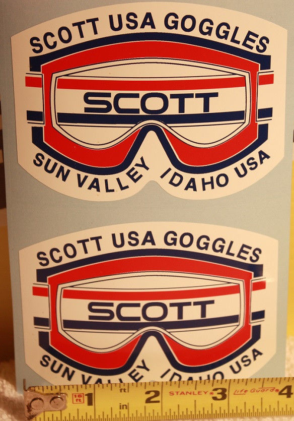 2! Vintage goggles decal sticker old school snow ski snowmobile Sun Valley Idaho