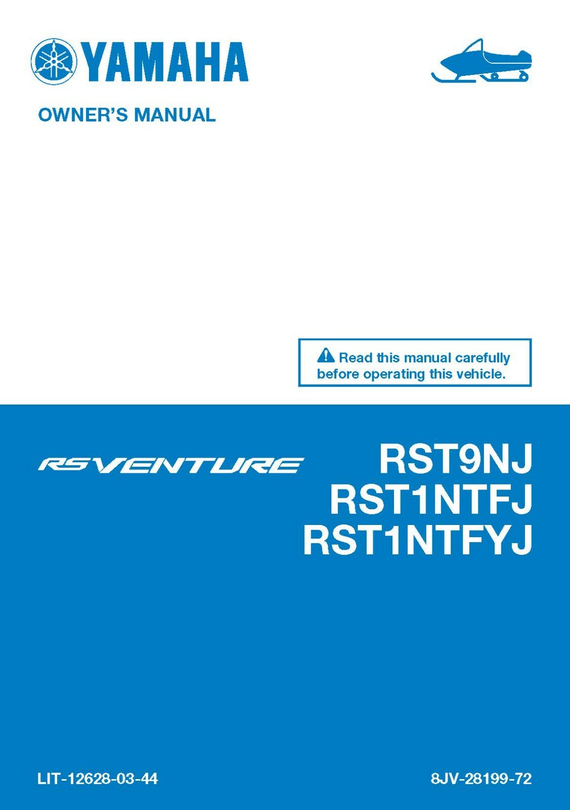Yamaha Snowmobile Owners Manual Book 2018 RS VENTURE RST9NJ & RST1NTFJ